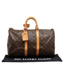 Pre Owned Louis Vuitton Brown Monogram Canvas Keepall 45 Bag