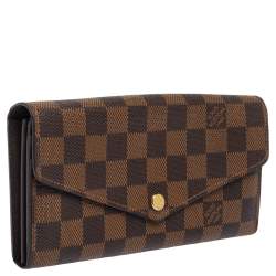 مملوكة مسبقًا Louis Vuitton Damier Ebene Canvas Sarah Wallet