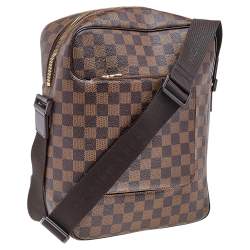 Pre Owned Louis Vuitton Damier Ebene Canvas Olav MM Messenger bag