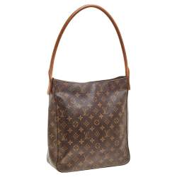Pre Owned حقيبة لوي فيتون لوبينغ جلد و كانفاس مونوغرامي GM