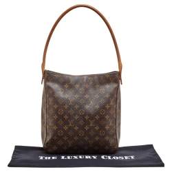 Pre Owned حقيبة لوي فيتون لوبينغ جلد و كانفاس مونوغرامي GM