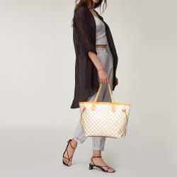 Louis Vuitton, Bags, Neverfull Mm Material Damier Azur Canvascolor Azue