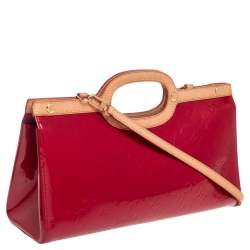 Pre Owned حقيبة لوي فيتون روكسبري دريف جلد لامع مونوغرامي أحمر