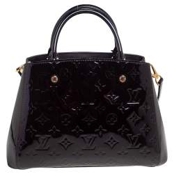 Pre Owned Louis Vuitton Amarante Monogram Vernis Montaigne BB Bag