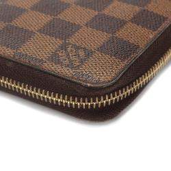 Pre Owned Louis Vuitton Damier Ebene Canvas Zippy Wallet