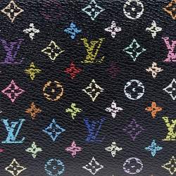 Pre Owned محفظة لوي فيتون سحاب كانفاس مونوغرامية متعددة الألوان سوداء