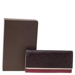مملوكة مسبقًا Louis Vuitton Prune Electric Epi Leather Flore Wallet