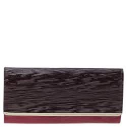 Louis Vuitton Tricolor Prune Electric Epi Flore Wallet Long Sarah