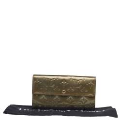 Pre Owned محفظة لوي فيتون سارة جلد فيرنيه مونوغرامي فيرت برونزي