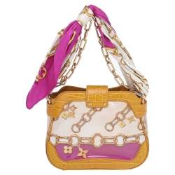 Pre Owned حقيبة لوي فيتون ليندا جلد التمساح مونوغرامي وفينيل متعدد الألوان بدلايات ووشاح