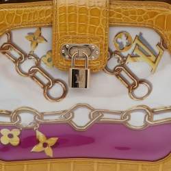 Pre Owned حقيبة لوي فيتون ليندا جلد التمساح مونوغرامي وفينيل متعدد الألوان بدلايات ووشاح