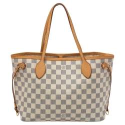 Louis Vuitton 2010 Pre-owned Damier Azur Neverfull PM Tote Bag - White