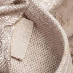 Pre Owned Louis Vuitton Light Beige Canvas Bowly Polka Dot Panama Bag