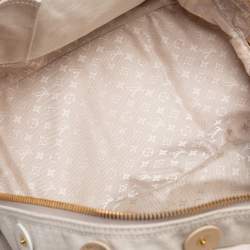 Pre Owned Louis Vuitton Light Beige Canvas Bowly Polka Dot Panama Bag