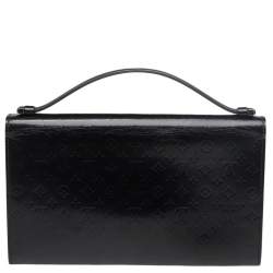 Pre Owned Louis Vuitton Black Monogram Vernis Anouchka MM Clutch 