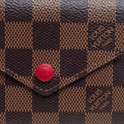 Pre Owned Louis Vuitton Damier Ebene Canvas Victorine Wallet