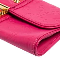 Pre Owned Louis Vuitton Pink Monogram Leather Courtney Clutch