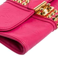 Pre Owned Louis Vuitton Pink Monogram Leather Courtney Clutch
