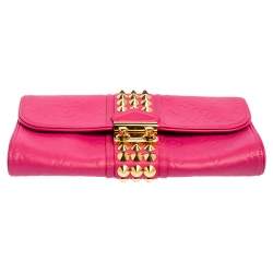 Pre Owned Louis Vuitton Pink Monogram Leather Courtney Clutch