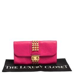 Pre Owned Louis Vuitton Pink Monogram Leather Courtney Clutch