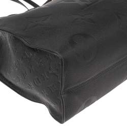 Pre Owned حقيبة لوي في تون اونتيغو جلد مطبوع مونوغرامي أسود متوسطة