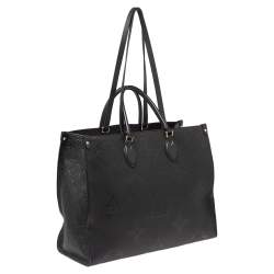 Pre Owned حقيبة لوي فيتون اونتيغو جلد مطبوع مونوغرامي أسود متوسطة