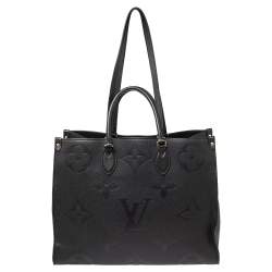 Pre Owned حقيبة لوي فيتون اونتيغو جلد مطبوع مونوغرامي أسود متوسطة