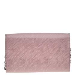 Pre Owned محفظة لوي فيتون تويست جلد إيبي بالرين وردي بسلسلة 