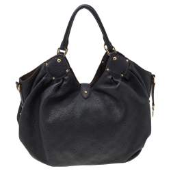 مملوكة مسبقًا Louis Vuitton Black Monogram Mahina Leather Large Hobo
