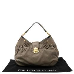 Pre Owned Louis Vuitton Grey Monogram Mahina Leather Solar PM Bag
