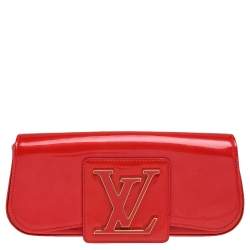 Pre Owned Louis Vuitton Rouge Grenadine Patent Leather Sobe Clutch