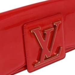 Pre Owned Louis Vuitton Rouge Grenadine Patent Leather Sobe Clutch