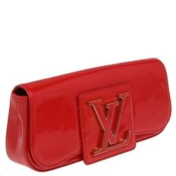 Pre Owned Louis Vuitton Rouge Grenadine Patent Leather Sobe Clutch