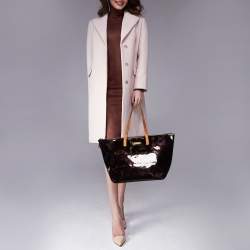 Pre Owned Louis Vuitton Amarante Monogram Vernis Bellevue GM Bag