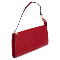 Pre Owned Louis Vuitton Red Epi Leather Pochette Accessoires Bag