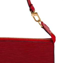 Pre Owned Louis Vuitton Red Epi Leather Pochette Accessoires Bag