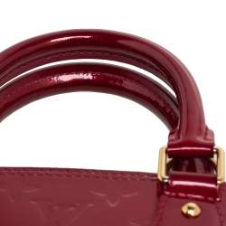 Pre Owned Louis Vuitton Rouge Grenadine Monogram Vernis Alma BB Bag
