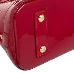 Pre Owned Louis Vuitton Rouge Grenadine Monogram Vernis Alma BB Bag
