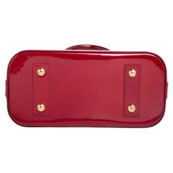 Pre Owned Louis Vuitton Rouge Grenadine Monogram Vernis Alma BB Bag