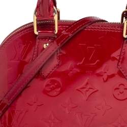Pre Owned Louis Vuitton Rouge Grenadine Monogram Vernis Alma BB Bag