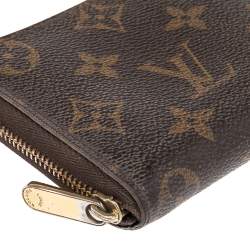 مملوكة مسبقًا محفظة عملات لوي فيتون زيبي كانفاس بني مونوغرامي