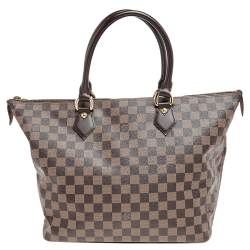 LOUIS VUITTON Saleya MM Damier Ebene Shoulder Bag Brown