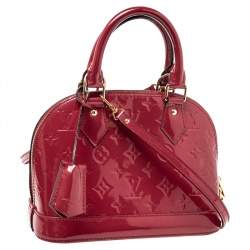 Pre Owned Louis Vuitton Rose Pop Monogram Vernis Alma BB Bag