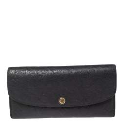 LOUIS VUITTON Emilie Monogram Empreinte Leather Wallet Black-US