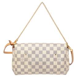 Pre Owned Louis Vuitton Damier Azur Coated Canvas Favorite MM Bag