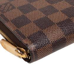 Pre Owned Louis Vuitton Damier Ebene Canvas Zippy Wallet
