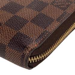 Pre Owned Louis Vuitton Damier Ebene Canvas Zippy Wallet