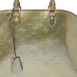 Pre Owned Louis Vuitton Vert Olive Monogram Vernis Alma GM Bag