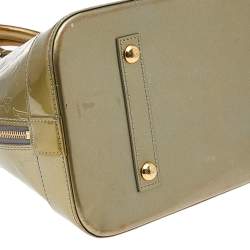 Pre Owned Louis Vuitton Vert Olive Monogram Vernis Alma GM Bag