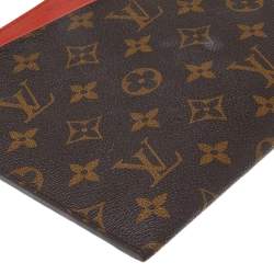 م ملوكة مسبقًا حقيبة كلتش لوي فيتون بوشيت بالاس كانفاس مونوغرامي برتقالي 